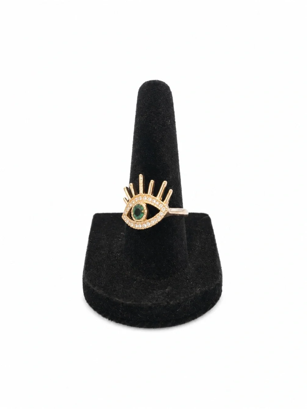 Evil Eye Blue Iris Crystal Gold Size 7 Women’s Ring Jewelry